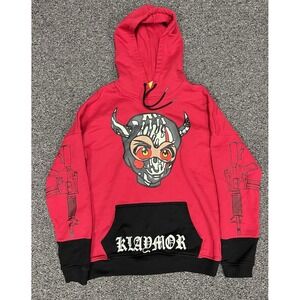 Klaymore Hoodie Heavy Metal Rock Hardcore Band Punk Pittsburgh Medium Red Hoodie
